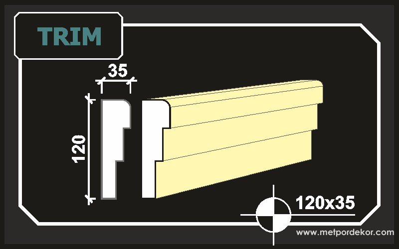 trim söve 12cm x 3.5cm